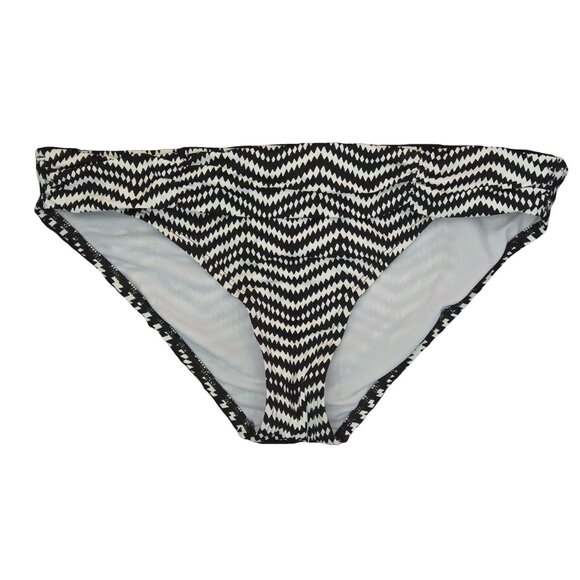2BAMBOO Black & White ZigZag Striped Bikini Bottom L - Picture 1 of 3